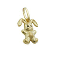 pendant 11x9mm little rabbit bunny matte shiny 9kt gold