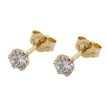 stud earrings 3mm zirconia 9k gold