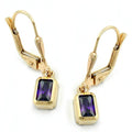 earrings leverback amethyst 9k gold