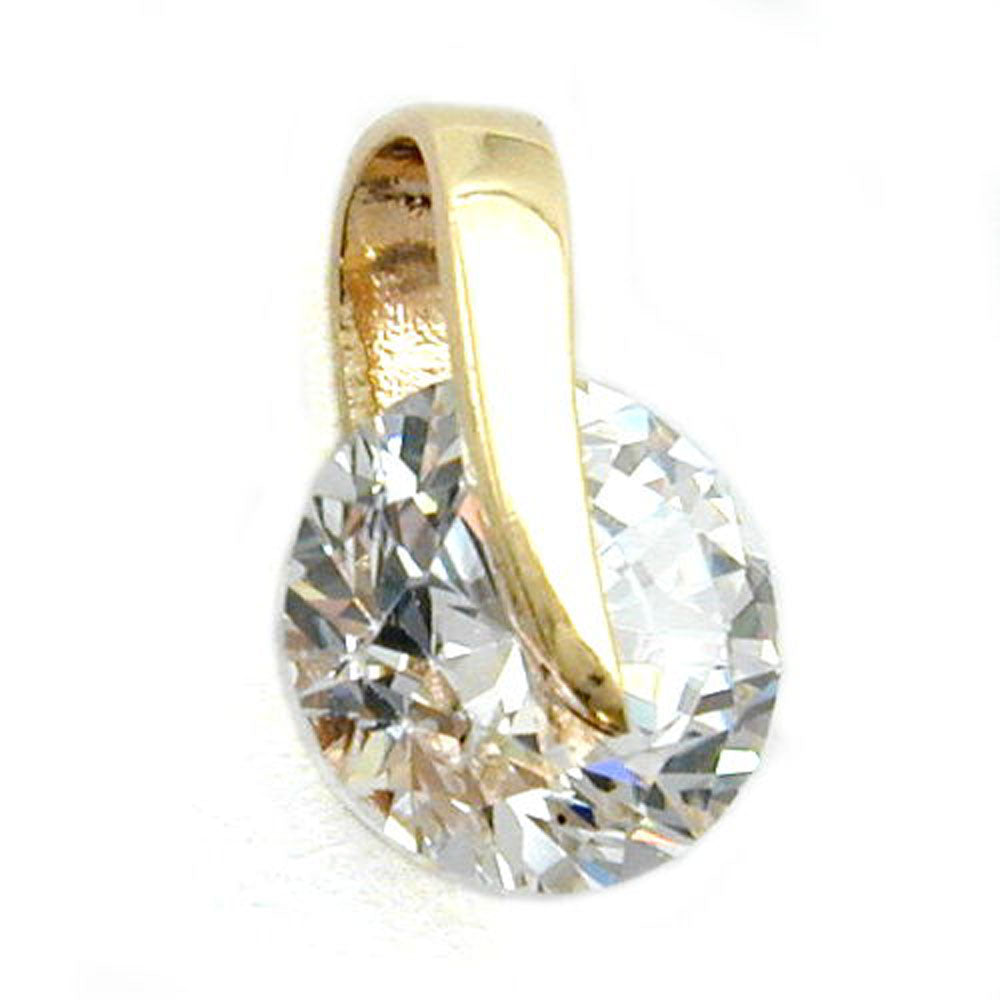 pendant movable cubic zirconia 9k gold