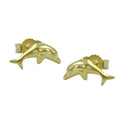 stud earrings dolphin 9k gold