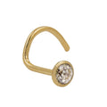 nose screw piercing 2.5mm with cubic zirconia white 18k gold