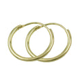 hoop earrings 15x1.1 mm wire plug-in closure shiny 9k gold