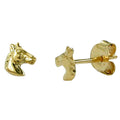earrings horse head 8k gold