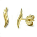 earrings small leafs 9k gold