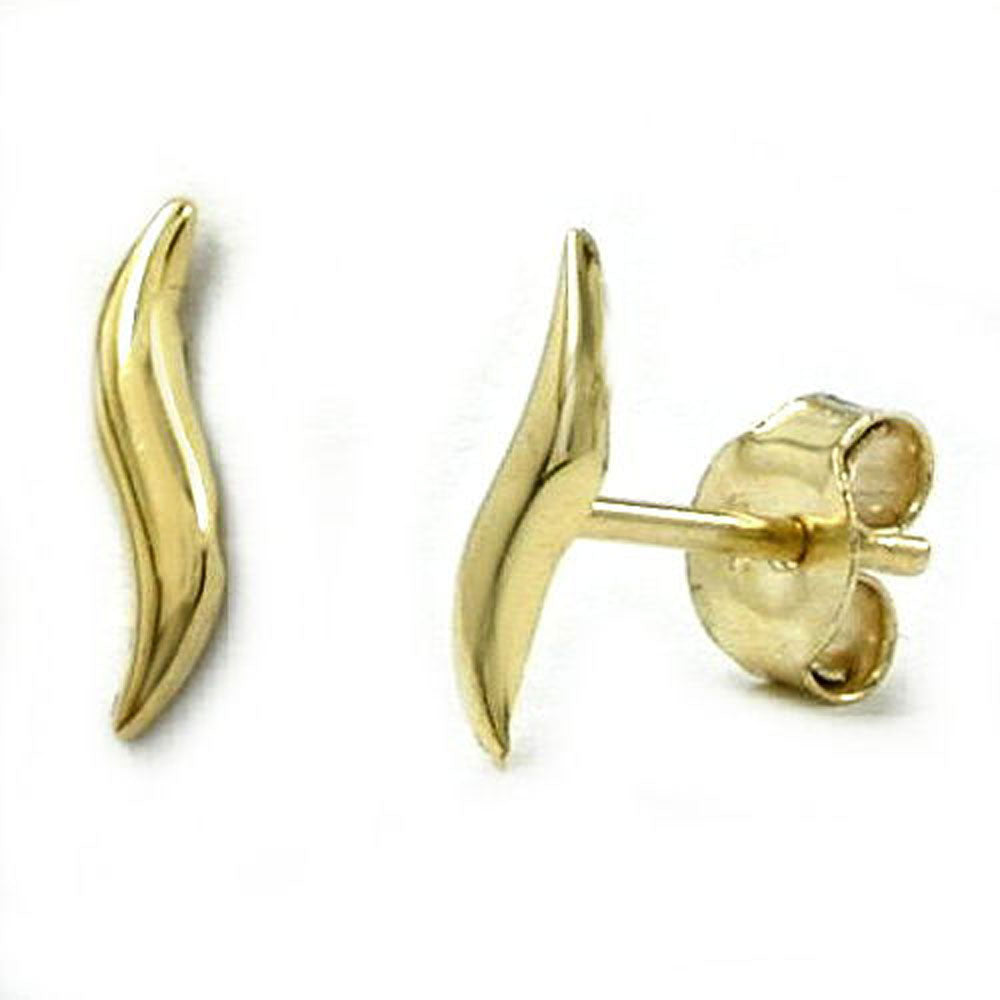 earrings small leafs 9k gold