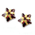 earrings granat star 9k gold
