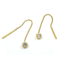 earrings chain zirconia 9k gold