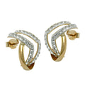 stud earrings 15x8mm half creole with zirconias 9k gold