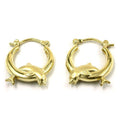 hoop earrings with dolphins 9k gold