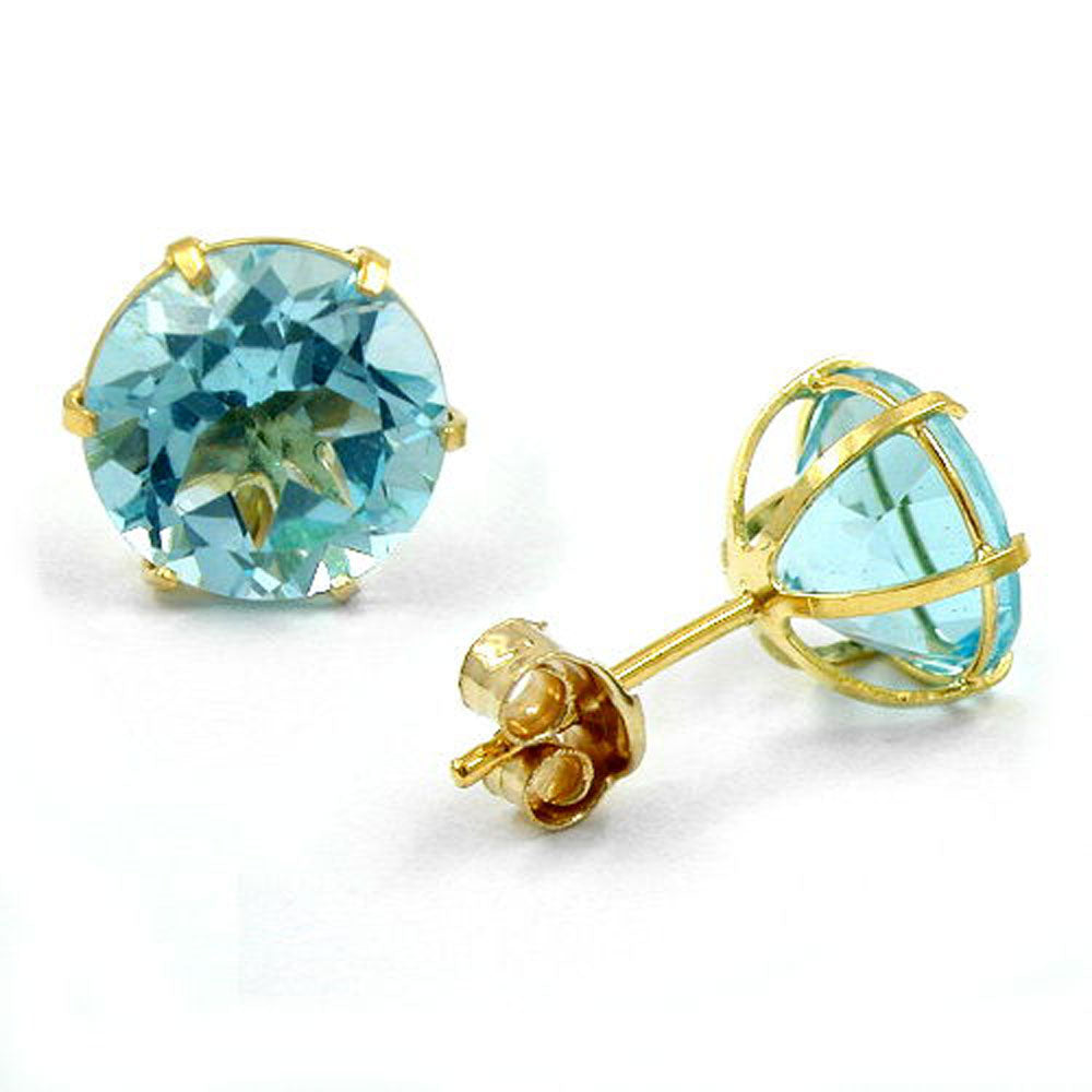 earrings big synth. bluetopaz 8k gold
