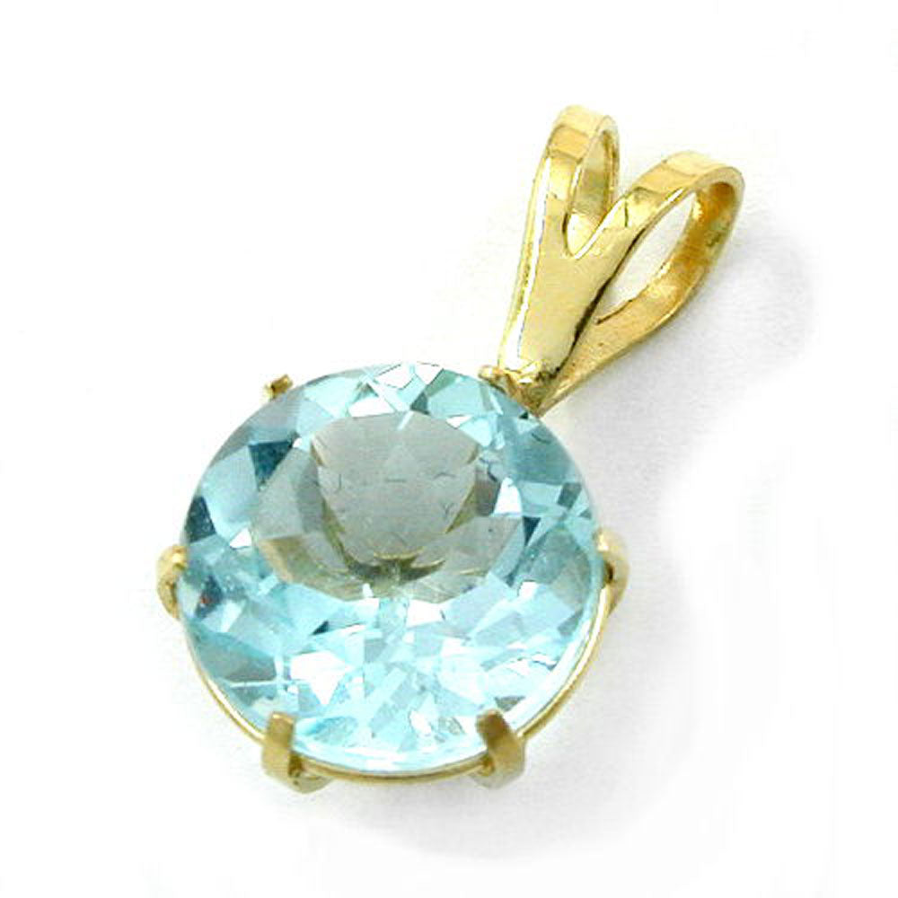 pendant big synthetic topaz 8k gold