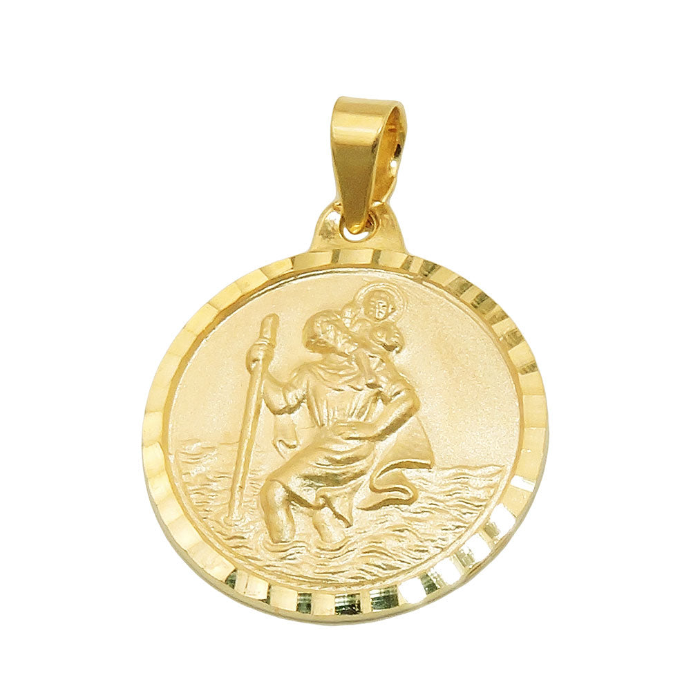 pendant christophorus 16mm 9kt gold