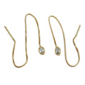 thread earrings pull through earring 93x3mm box chain with cubic zirconia 9kt gold