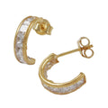 earring semicircle zirconia 9k gold