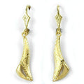 earrings leverback diamond cut 9k gold