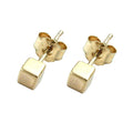stud earring 3mm cube 9k gold