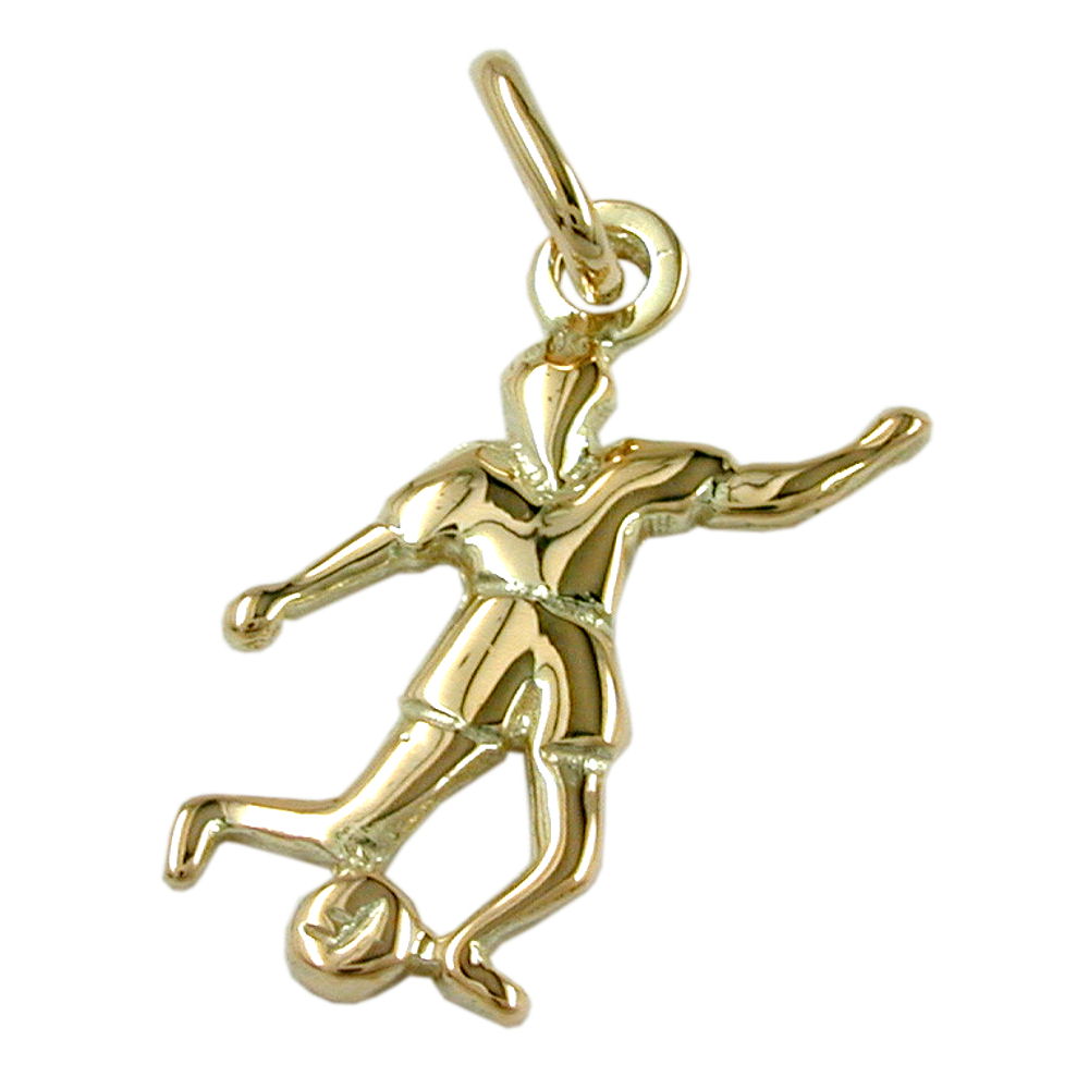pendant football player 14kt gold