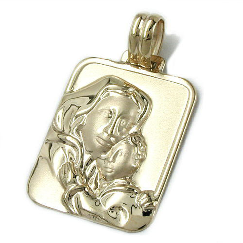 religious medal mother mary 14k gold