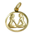 pendant 15mm zodiac sign gemini 9k gold