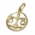 pendant 15mm zodiac libra 9k gold