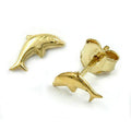 earrings dolphin shiny 8k gold