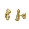 earrings filigree zirconia 9k gold