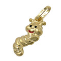 pendant funny worm matt-shining 9k gold