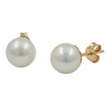 stud earrings approx. 8mm freshwater cultured pearl 9k gold