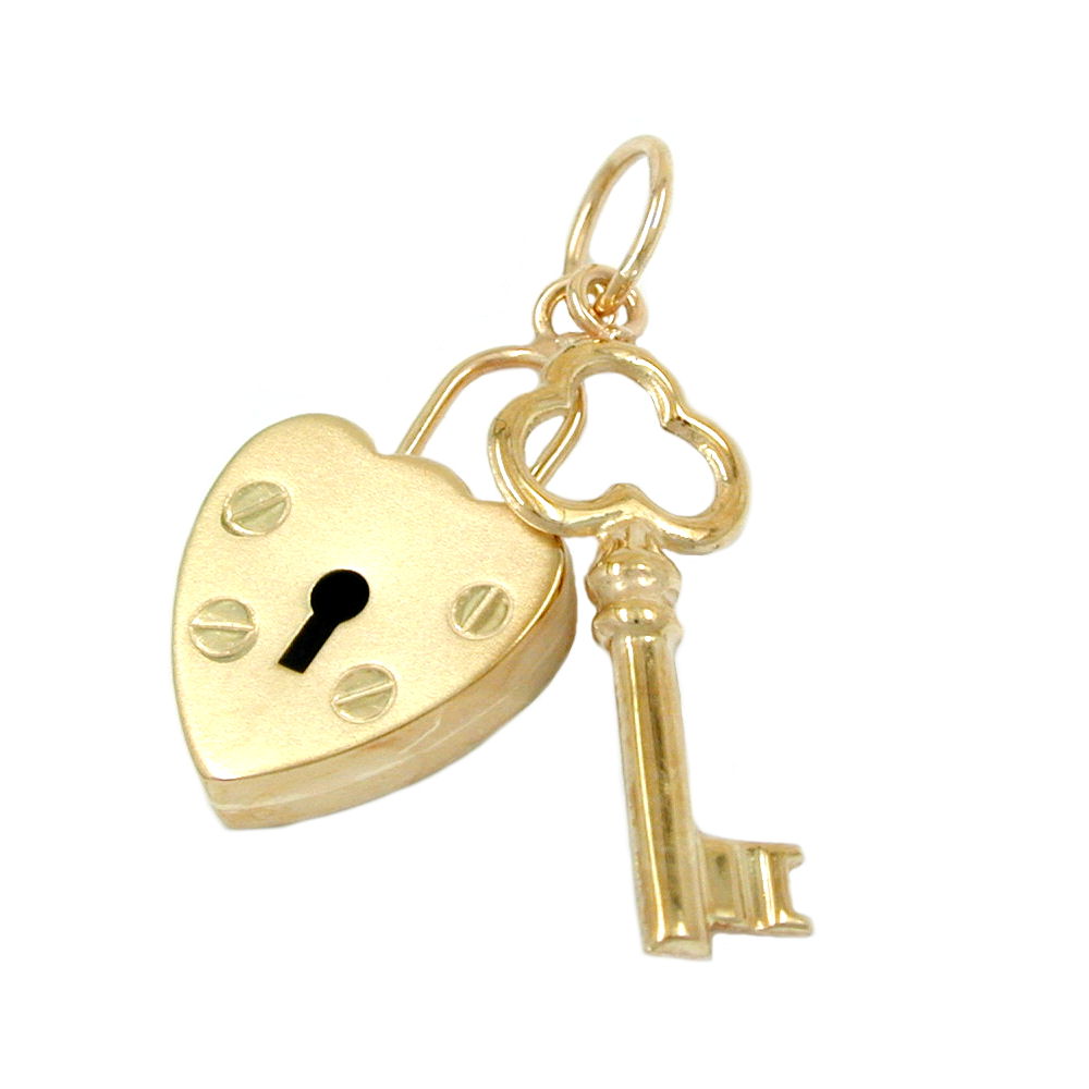 pendant lock - key 9k gold
