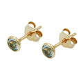earrings aquamarin 4mm 9k gold