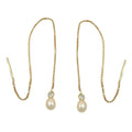 earrings thread 93mm venetian box chain cultured pearl cubic zirconia 9k gold