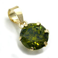 pendant big zirconia olive 9k gold