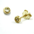 earrings zirconia green 9k gold