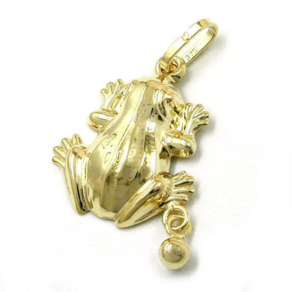 pendant frog with ball 9k gold
