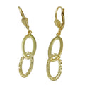 leverback earrings 2 oval rings 9k gold
