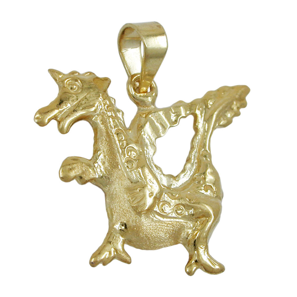 pendant 20x18mm dragon shiny 9kt gold