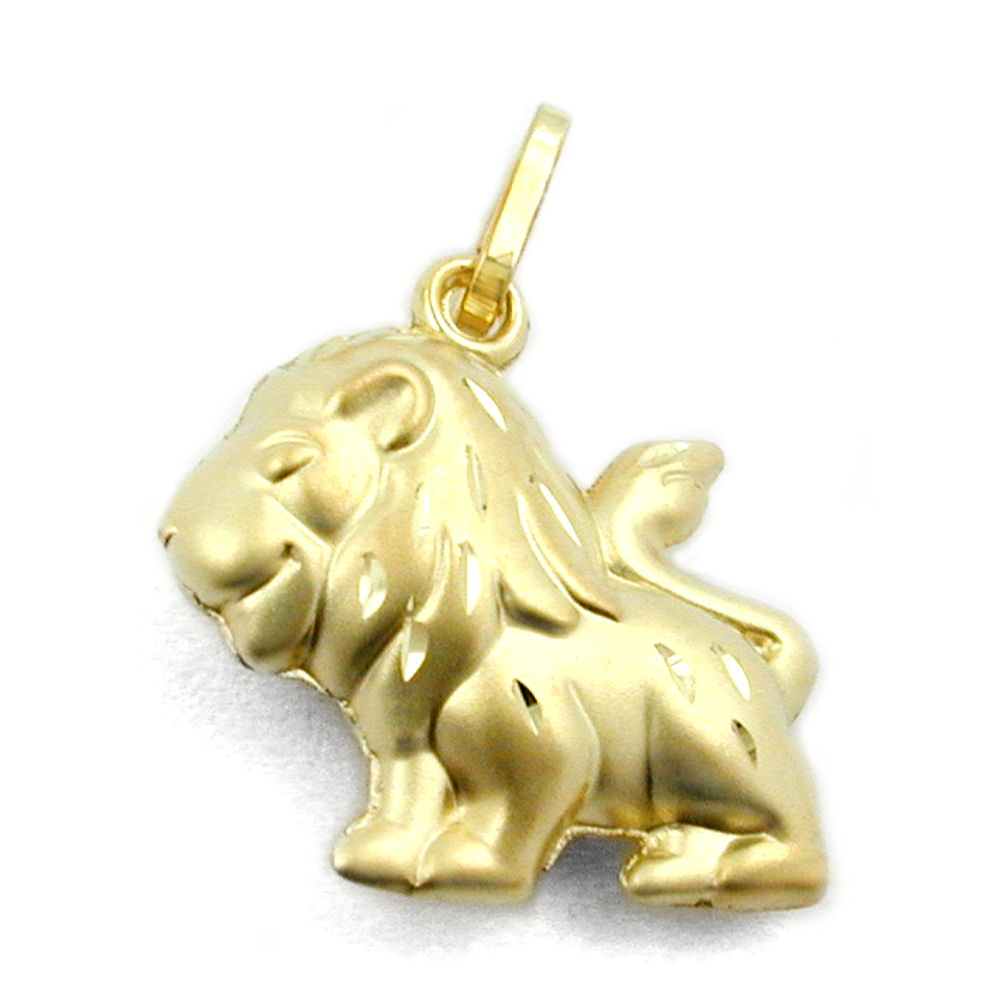pendant lion matt-shining 9k gold