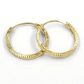 earrings hoop 17mm diamond cut 9k gold