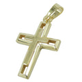 pendant duoble cross heavy 9k gold