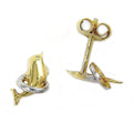 earrings dolphin bicolour 9k gold