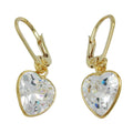 earrings heart zirconia 9k gold