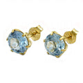 earrings round aquamarine 9k gold