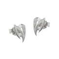 stud earrings 8x5mm white cubic zirconia 14k white gold