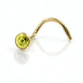 nose screw piercing cubic zirconia citrin 18k gold