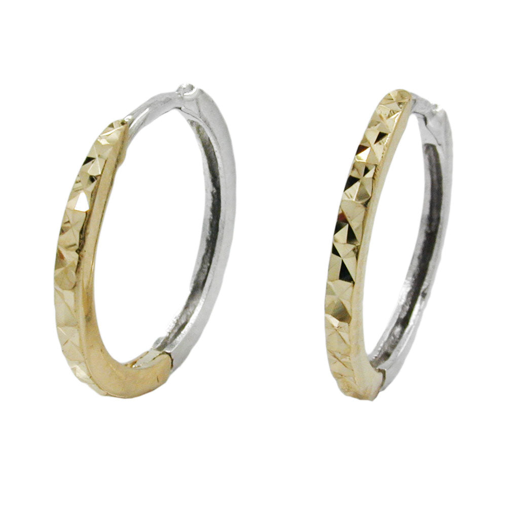hoop earrings 14mm 9k gold/whitegold