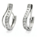 earrings hoop zirconia 9k white gold