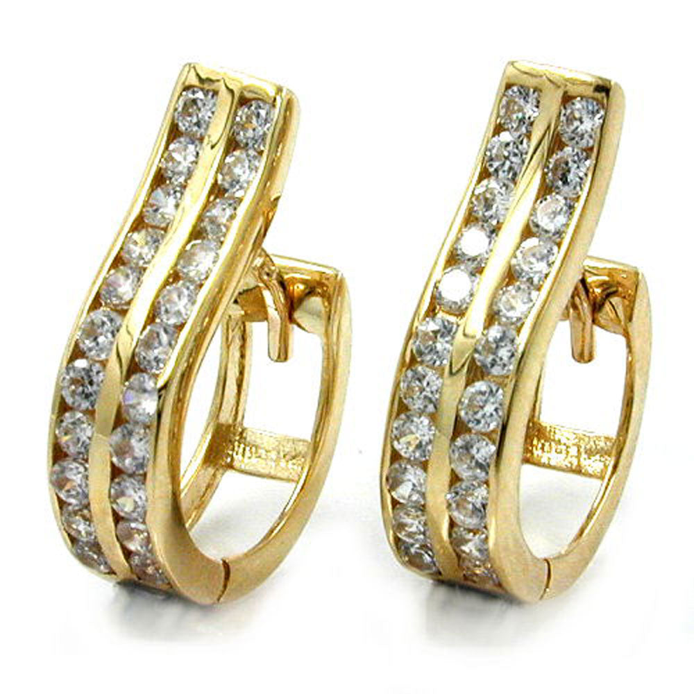 hoop earrings 16mm zirconias 9k gold