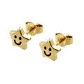 earrings star with face 9k gold