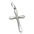 pendant 23x14mm cross shiny 9k white gold